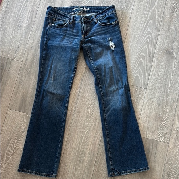 Women's Blue Distressed Jeans - Picture 1 of 6